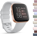 Mugust Sport Bands Compatible with Fitbit Versa 2, Classic Soft Silicone Replacement Wristbands Straps for Fitbit Smart Watch Women Men (Small, Light Gray)