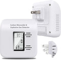 4-in-1 Upgraded Natural Gas Leak Detector and Carbon Monoxide Detectors,Carbon Monoxide Detectors Plug in with Temperature & Humidity Monitor CO Methane Propane Alarm for Home RV Hotel (1Pack White)