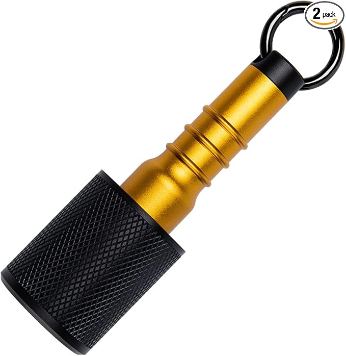 Aluminum Alloy Pill Holder with Keychain, Waterproof Pill Box with 2 Compartments, Portable Pocket Pill Box Case Container for Outdoor Travel Camping