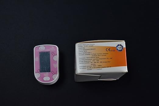 Children Digital Fingertip Pulse Oximeter Blood Oxygen Saturation Monitor with Adorable Animal Theme USB Rechargeable (fit for newborn/infant) For sports and aviation use only (pink)