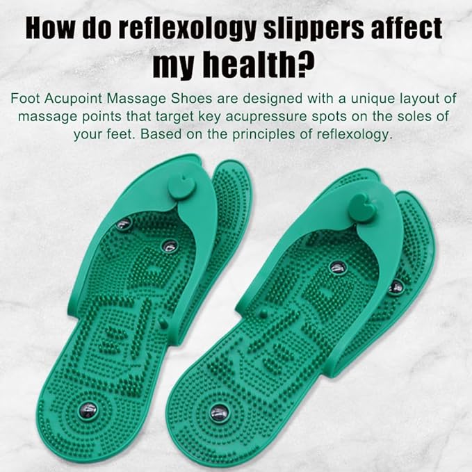 Foot Acupoint Massage Shoes,Portable Folding Foot Massager Slippers with Magnetic Stone,Reflexology Massage Flip Flops Shoes Sandals Improve Circulation Relaxation