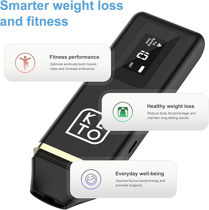 Home Breath Ketosis Meter – Portable, Rechargeable Ketosis Breath Tester & High Accuracy Ketone Breath Meter | Track Ketosis & Keto Diet - Professional Ketosis Tester