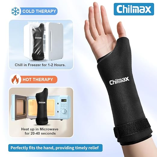 Soft Wrist Ice Pack Wrap, Hot and Cold Therapy Wrist Compression Sleeve for Hand and Carpal Tunnel Relief, Hot Packs for Pain Relief, Tunnel, Tendonitis, Swelling