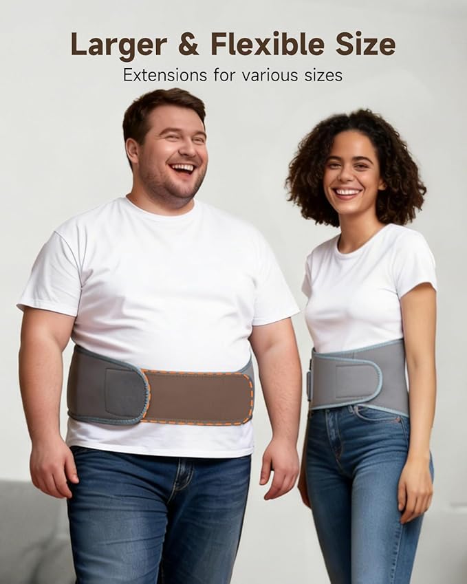 Cordless Heating Pad with Massager for Back Pain Relief, Portable Wearable Heat Belt for Lower Back 8000mAh Rechargeable Wireless Electric with 3 Heat 3 Vibration, Gifts for Women Men Mom Dad Seniors