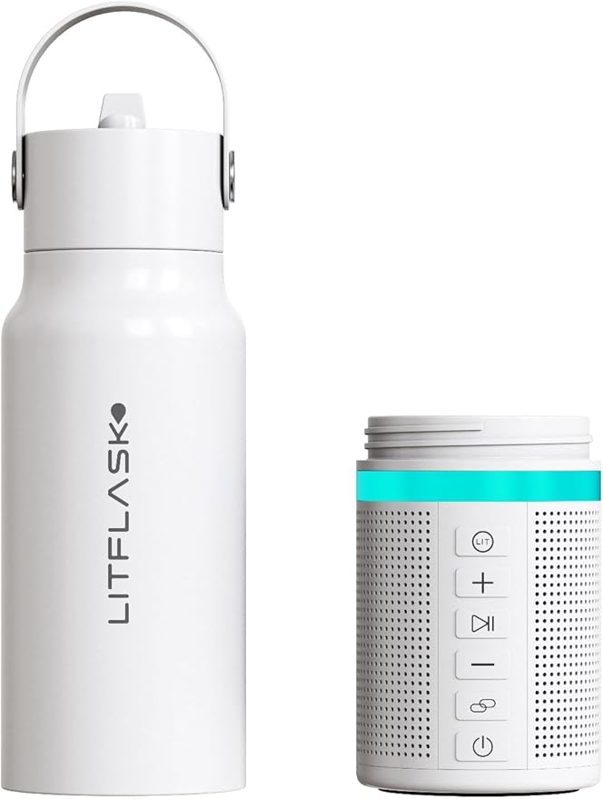 LitFlask Smart Water Bottle, Ultra Premium Bluetooth Speaker, Portable Charging, 20oz Stainless Steel. Oprah’s Favorite Things 2024