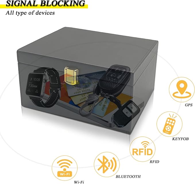 Faraday Box Key Fob Protector, Keyless Entry Car Key Safe Protector, Faraday Signal Blocking Shielding Box for Car Key (L)