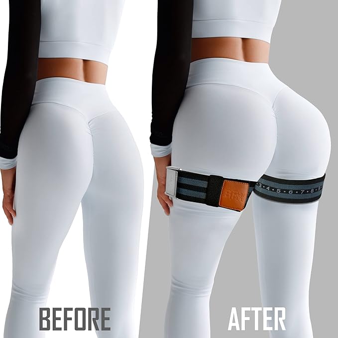 Blood Flow Restriction Bands - 2-Inch Booty Bands for Women Glute, Leg, and Thigh Workout - Occlusion Training Resistance Bands w/Elastic Strap and Buckle - (Set of 2)