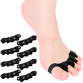 8PCS Toe Spacers for Women and Men, Toe Separators for Pedicure, Bunion Corrector, Hammer Toe Straightener, Plantar Fasciitis, Toe Spreaders for Foot Pain Relief and Foot Health. (8, Black)