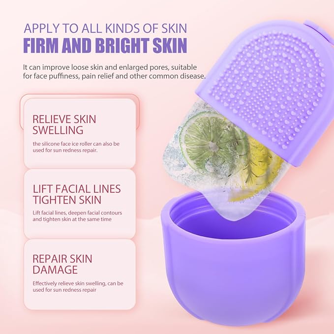 Baluue Face Ice Roller 5.11 Inch Skin Ice Roller Massage Tool for Puffiness Reduction Pain Relief Cooling Therapy and Facial Beauty Care at Home or Travel