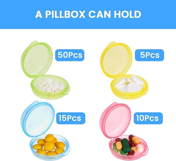 5 Packs Mini Pill Case Small Pill Organizer Box Portable Vitamin Holder Travel Pill Container for Pocket Purse Pills Storage Box to Hold Medicine Cod Liver Oil