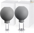 Nuanchu 2 Pieces Glass Cupping Set, Facial Cupping Cups Glass Silicone Cups Vacuum Suction for Face Skin Back Shoulder Muscle(1 Inch and 0.65 Inch Diameter,Grey)
