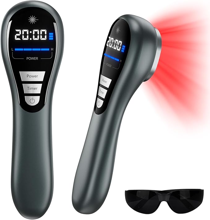 Handheld Red Light Therapy Device, Portable Near Infrared Light Therapy for Body, 650nm & 808nm Wireless Red Light Therapy Wand for Pain Relief Joint, Muscle Pain for Dogs & Humans