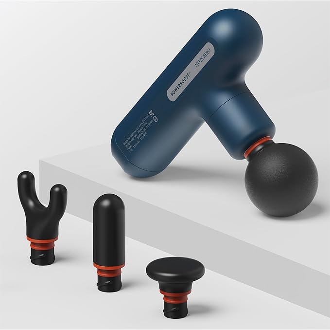 Sharper Image Powerboost Move Aero [New 2026 Version] Mini Deep Tissue Percussion Massage Gun| Muscle Recovery & Pain Relief Massage Tool| Full Body Back & Shoulder Massager| Gift for Men Women