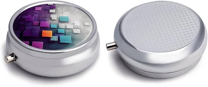 Different Colored Squares Pill Box 3 Compartment Small Pill Case Portable Pill Box for Pocket Or Purse Round Metal Pill Box Cute Medicine Organizer Holder to Hold Vitamins Medication