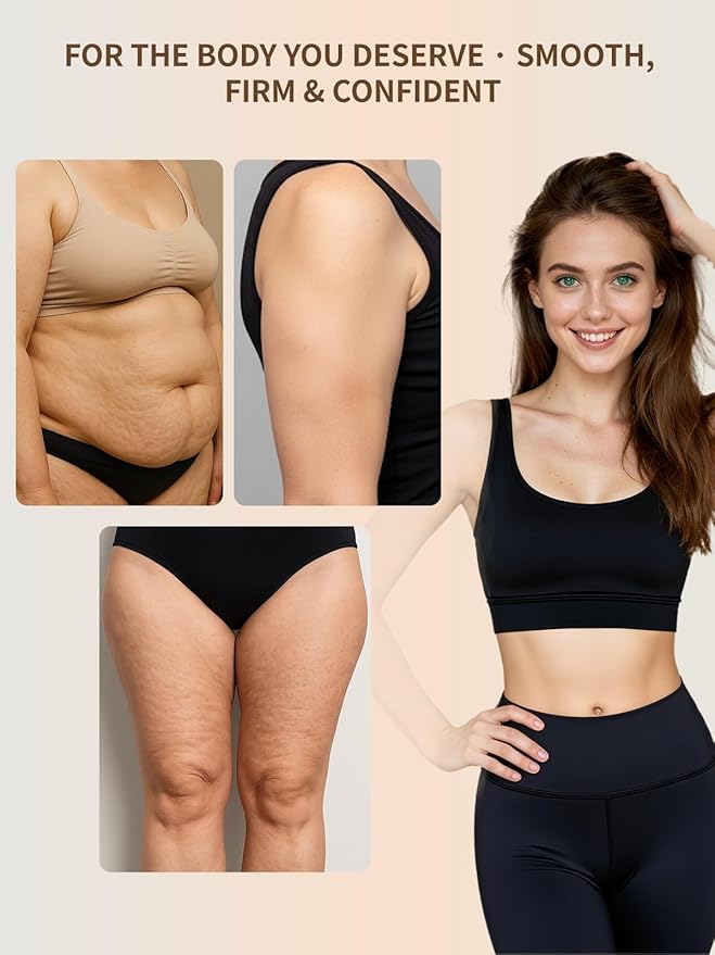 Lymphatic Drainage Massager & Anti Cellulite Massage Tool, Helps Reduce Stretch Marks & Cellulite, for Legs, Arms & Belly, Body Sculpting Machine with Microcurrent, Light, Heat & Vibration