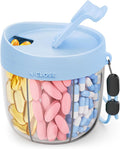 Cute Pill Dispenser with 7 Large Compartments, Portable Pill Bottle Organizer with Wide Opening for Easy Use, Anti-Mix Pill Organizer for Travel, BPA-Free Pill Container, Blue