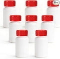 DEMORA Pill Bottle Empty with Child Resistant Cap, Wide Mouth Travel Small Pill Bottle Plastic Medicine Containiers Medicine Organizers for Medications Capsules (5 oz, 8 Pcs)