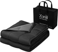 ZonLi Weighted Blanket (48''x72'',12lbs, Grey/Black) Cooling Weighted Blanket, High Breathability Heavy Blanket, Soft Material with Premium Glass Beads, Sleeping for Adult