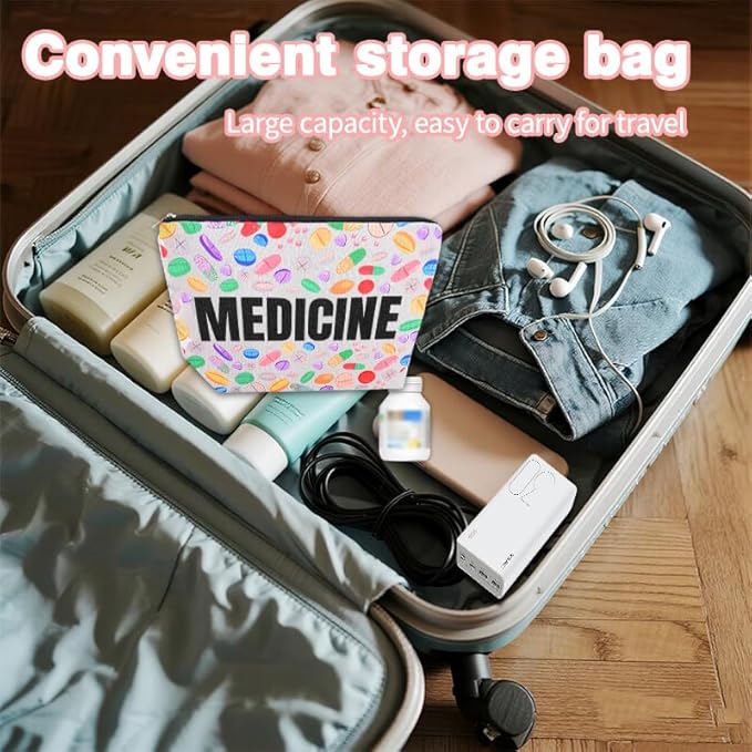 Travel Medicine Pouch Portable Small Pill Box Set First Aid Medication Organizer Bag Pharmacy Doctor Nurse Gift Bag for Hospital Patient Woman Men Pharmacist Accessories for Work Travel Medical Pouch