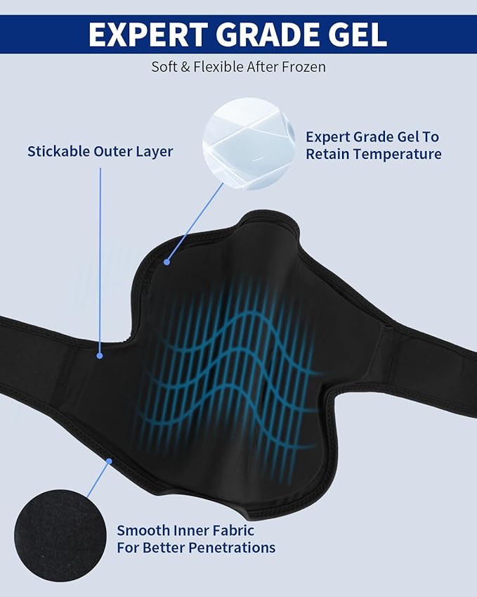 2 PCS Gel Ice Pack Wrap with Straps for Knee,Elbow,Shoulder,Wrist & Back,Reusable Ice Packs for Injuries, Inflammation & Recovery Hot Cold Therapy Long Style