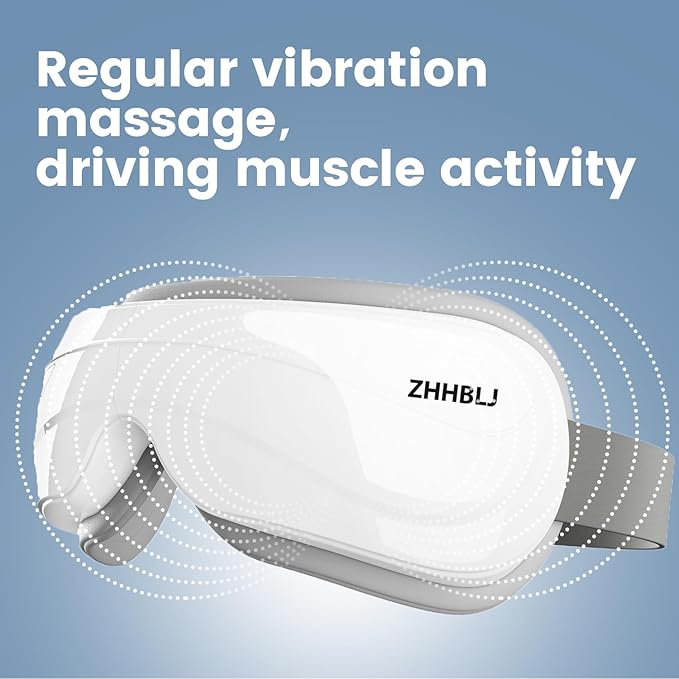 Eye Massager with Heat,Music,Compression, Heated Eye Mask Massage for Migraines & Headache Relief, Reduce Dry Eyes Improve Sleep, Reduce Strain. Birthday and Valentines Day Gifts for Women Men Him