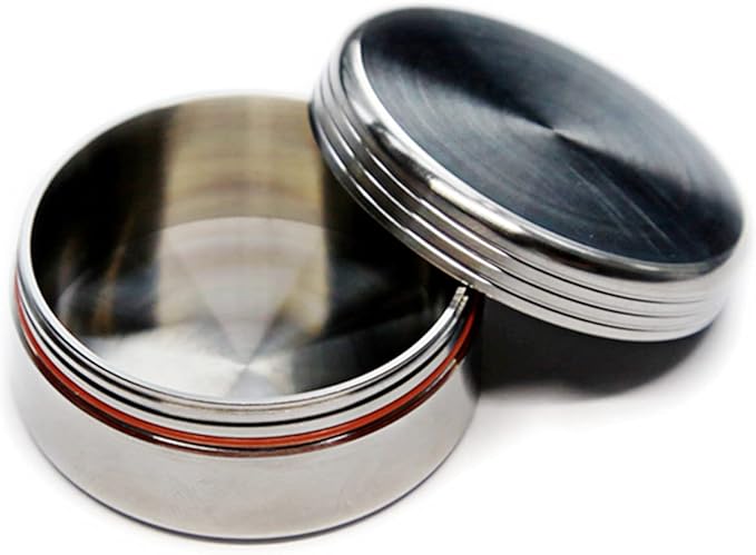 Titanium Waterproof Pill Case EDC Urgency Capsule Case Pocket Metal Box Camping Tiny Case, Silver