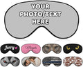 AMAPARK Customized Funny Sleep Mask Personalized with Photo Text Logo Sleeping Masks, Custom Gift for Her Him Men Women, Silver