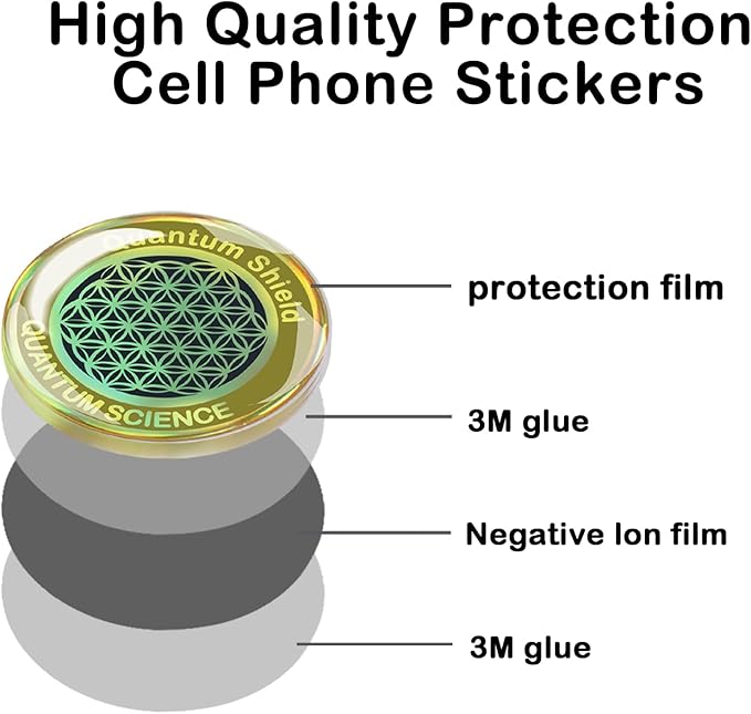 8 Pieces of Cell Phone Protection Neutralizers Stickers, Blockers Equipment Stickers for All Phones Tablets Laptops Computer WiFi All Devices Flower of Life-Gold