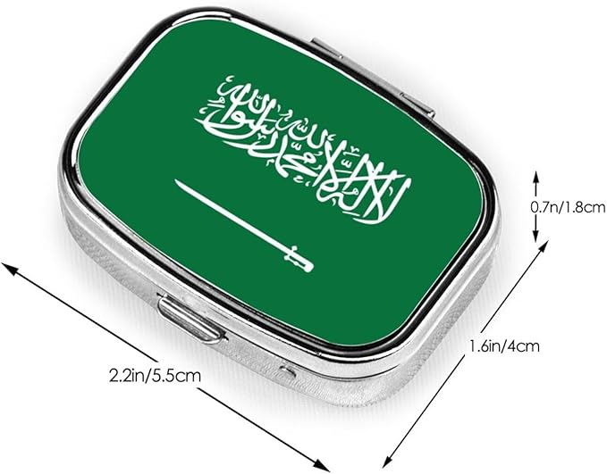 Pill organizer - compact stylish and beautiful, lightweight and easy to carry - very suitable for travel and daily use - Flag of Saudi Arabia