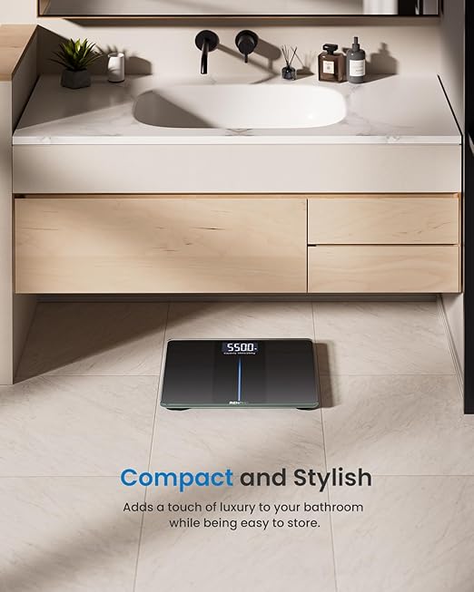 RENPHO 550lb Scale for Body Weight, Digital Bathroom Scale with Large LED Display, Big Platform Weighing Machine with Extra-High Capacity, Most Accurate to 0.05lb, 13x11.8in, Core 1L