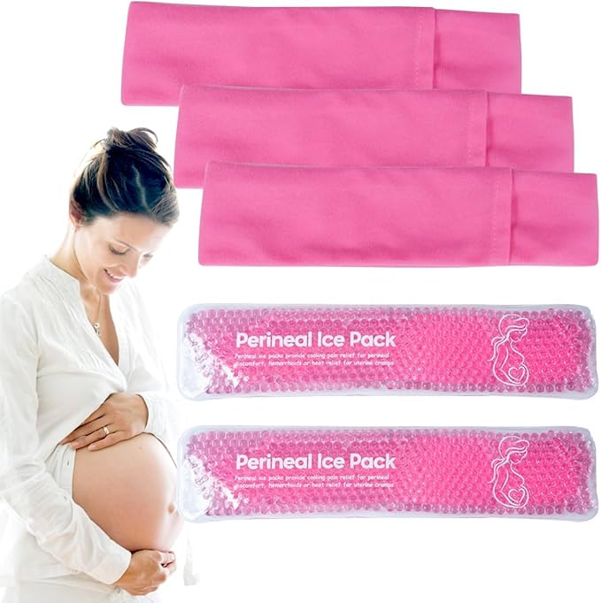 Reusable Perineal Cooling Pad for Postpartum and Hemorrhoid Pain Relief,Instant Perineal Cold Pack,Vaginial Ice Pack for Pain Relief (red-zhuzhu)