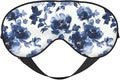 Watercolor Blue Floral Sleep Mask Eye Mask with Adjustable Strap Eye Sleep Shade Cover Blocks Light for Women Men Airplane Travel Nap