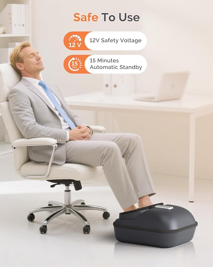 AIRSEE Shiatsu Feet Massager for Neuropathy & Pain Relief, Powerful Muscle Relaxation with Heat, Air Compression & Vibration & Rolling, Deep Kneading for Plantar Fasciitis, Size 12, Ideal Gift