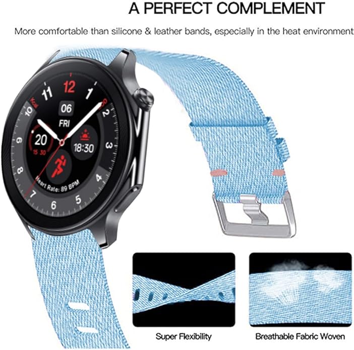 Lamshaw GTX12 Smart Watches Band, 22mm Breathable Nylon Woven Fabric Replacement Accessory Strap Compatible for Fitpolo GTX12, ENOMIR GTX12, Tensky GTX12, uaue T60, QXQ T60, QCOQ T60 Smart Watches