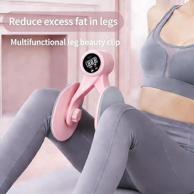 Pelvic Floor Trainer & Thigh Master for Women - Digital Kegel Exerciser for Post-Birth Recovery & Bladder Control - Inner Thigh Exerciser & Hip Abductor Machine with Counter (Pink)