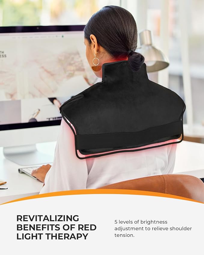 CooCoCo Heating Pad for Neck and Shoulders and Back Pain Relief, 23.6" x 17.4" Heatd Pad for Upper Back, 5 Modes Neck Haet Pad, Use for Home and Office
