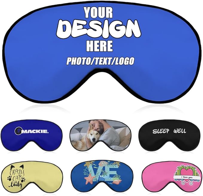 Customizable Sleep Masks Soft Blackout Comfortable Flexible Reusable, Custom Sleep Mask for Man Woman Kid, Custom Blindfold Long Flight Must-Haves, Dorm Room Essentials,#RoyalBlue