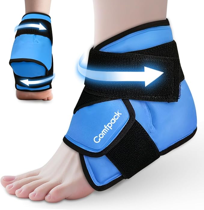 Heel Ice Pack Wrap for Plantar Fasciitis Relief, Ankle Ice Pack Wrap for Swelling, FSA Eligible, Reusable Gel Cold Pack for Foot Pain Relief, Achilles Tendonitis, Ankle Sprain, Heel Pain