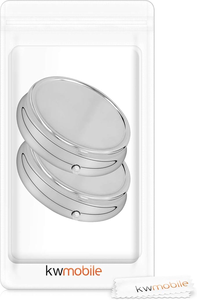 kwmobile 3 Compartment Pill Box - Set of 2X Stainless Steel Travel Box Organizer for Tablets and Prescriptions - Silver