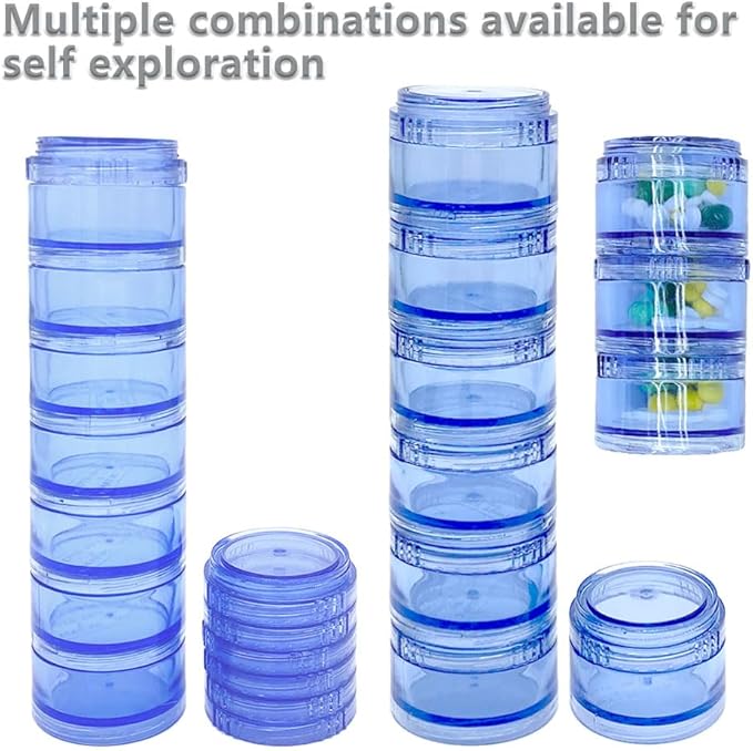 HaiSea Weekly Travel Pill Planner-Monthly Pill Organizer, Daily Month Pill Box-Separate AM/PM Compartments Colors Vary (Blue)