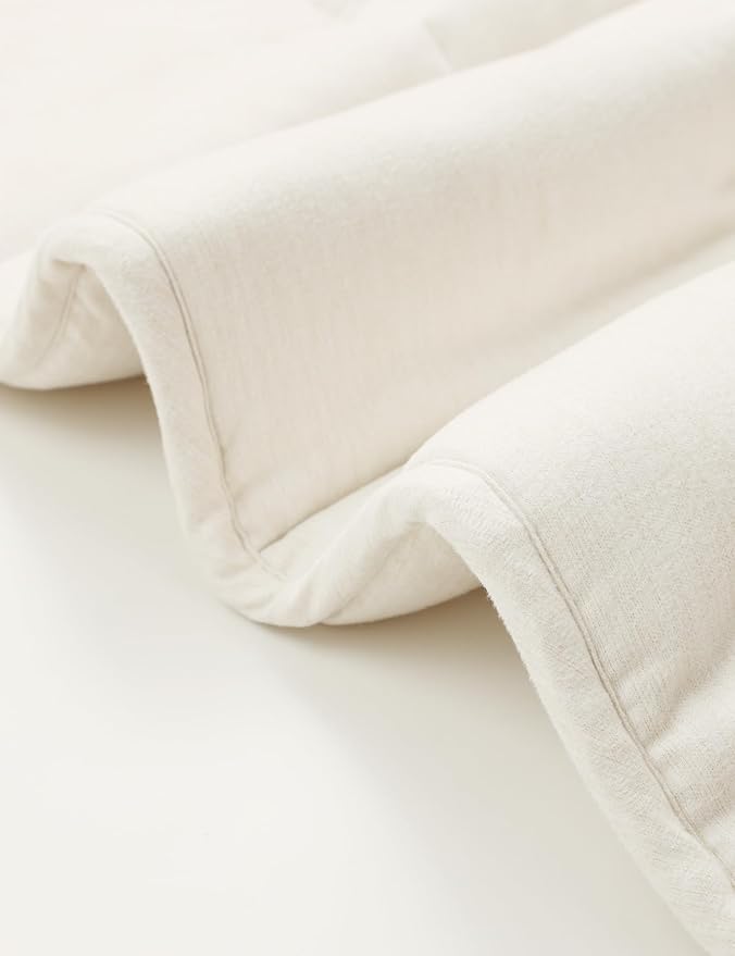 YnM Weighted Blanket Queen 50lbs, The Heaviest Oversized Weighted Blanket, Warm & Fluffy Throw (Neutral Beige, 50lbs, 90" Lx90 W)