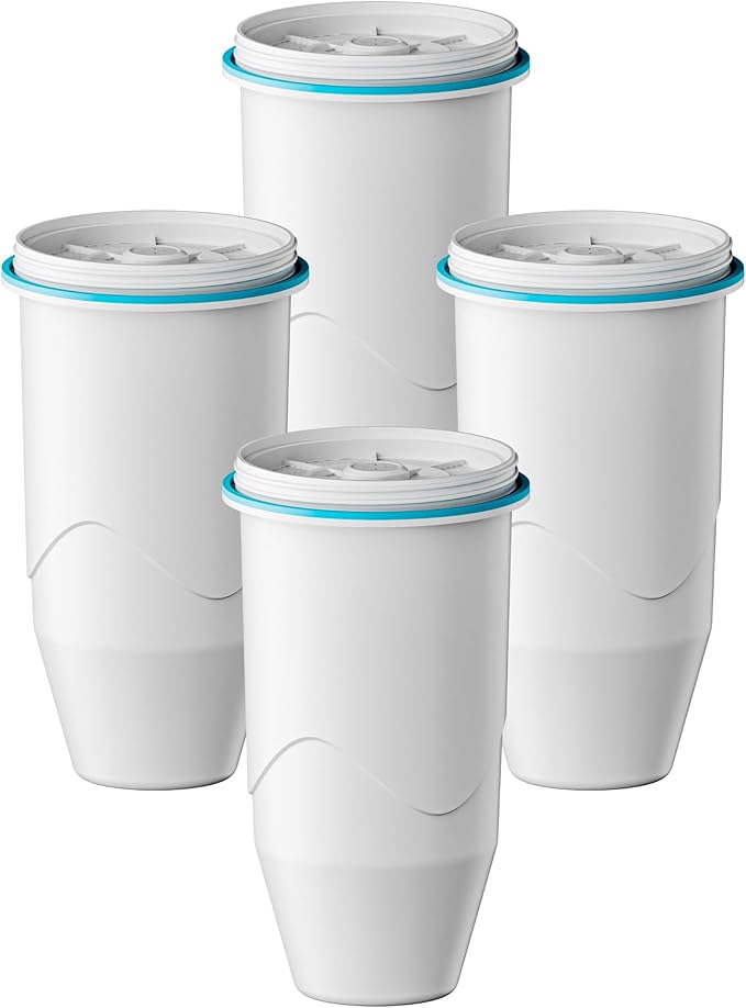 Replacement for Zero Water Pitchers and Dispenser ZR-001 ZR-004 ZP-006 ZR-017, Five-Stage Filter System, Reduce Lead, Chromium, PFOA/PFOS by GAMOTH, 4 Count