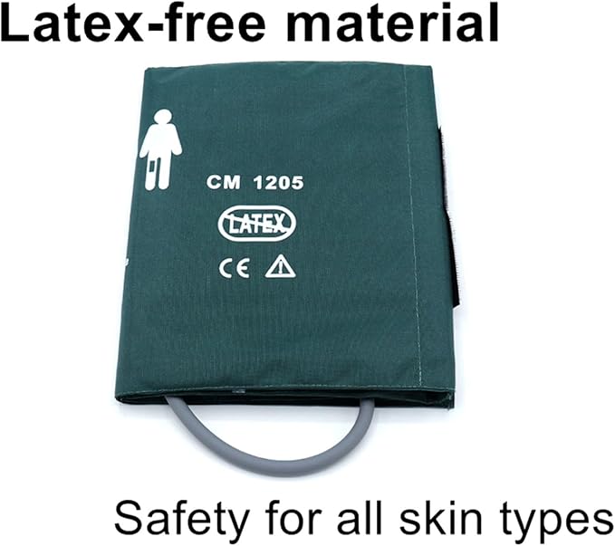 Universal NIBP Cuff with BP12 Connector for Thigh, 46-66 cm Reusable Single Tube Nylon Replacement BP Cuff with Inner Airbag for Blood Pressure Monitor Machine
