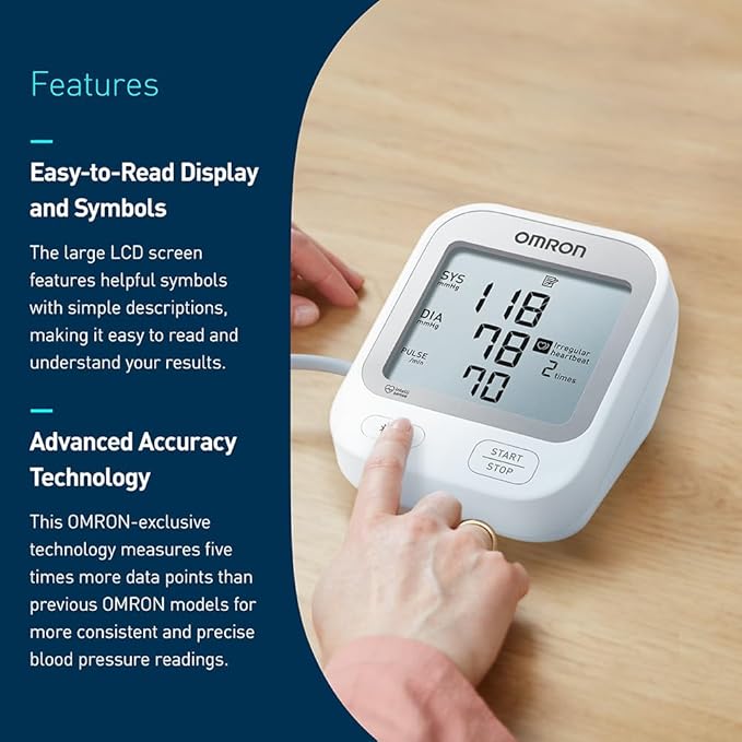 OMRON Silver Blood Pressure Monitor for Home Use & Upper Arm Blood Pressure Cuff - #1 Doctor & Pharmacist Recommended Brand - Clinically Validated - Connect App