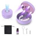 Voraiya UV Retainer Case with Fan, UVC Retainer Cleaner, Aligner Case Includes Vent Holes and Mirror, Portable Retainer Holder Box for Mouth Guard, Aligners, Night Guard, Purple