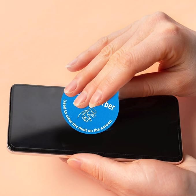 Uonlytech 200pcs LCD Screen Cleaning Stickers Film Dust Removal Stickers Dust Removal Tool Phone Screen Paper Decals Cleaning Phone Tool for Home Use