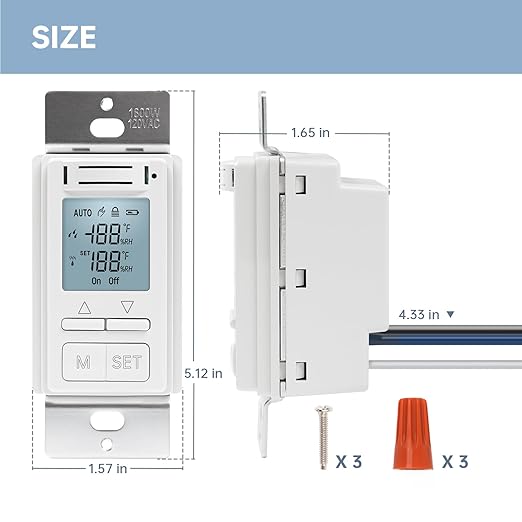 Smart Humidity Sensor Switch, Ortis Auto Bathroom Fan Control with Real-Time LCD Display, for Bathroom Basement Garage Moisture Protection, Neutral Wire Required
