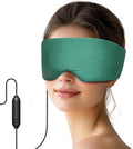 Heated Eye Mask for Dry Eyes and Sinus Pressure Relief, Ultra Soft Face Heating Pad for Tension Headache Relief Green