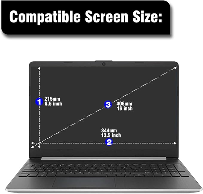 KEANBOLL 2-Pack 16" Blue Light Blocking & Anti-Glare Screen Protector | Universal Fit for HP, Dell, Asus, Samsung, Lenovo, Acer Chromebooks & 16:9 Laptops (Eye Comfort +Anti Glare)