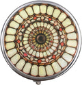 Round Medicine Box Portable Mini Metal Pill Case 2 inches Travel Little Pill Dispenser for Purse
